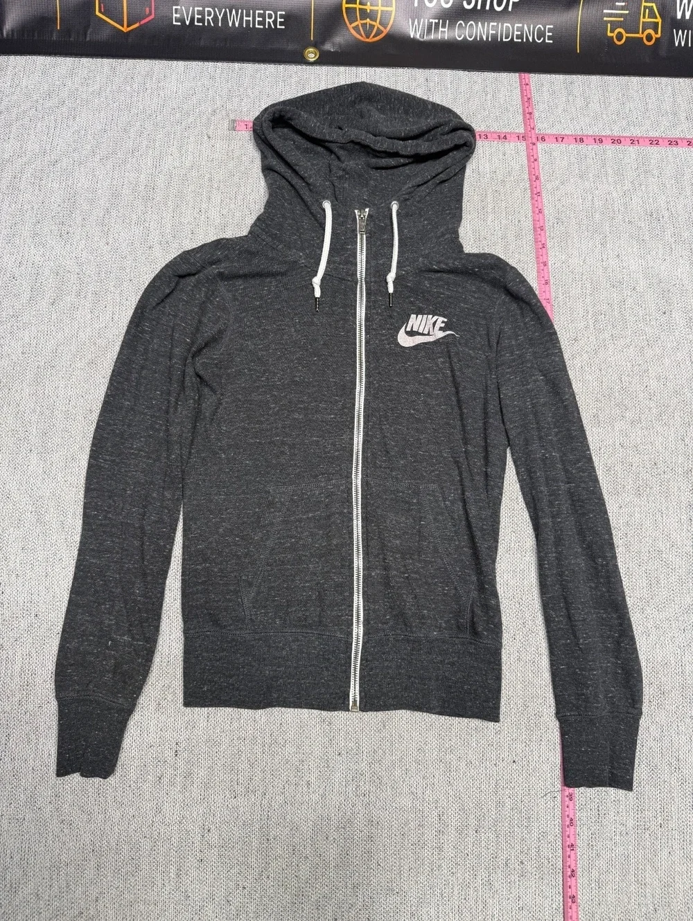 Nike Gym Vintage Full Zip Hoodie Women's S Heather Gray - Picture 1 of 13